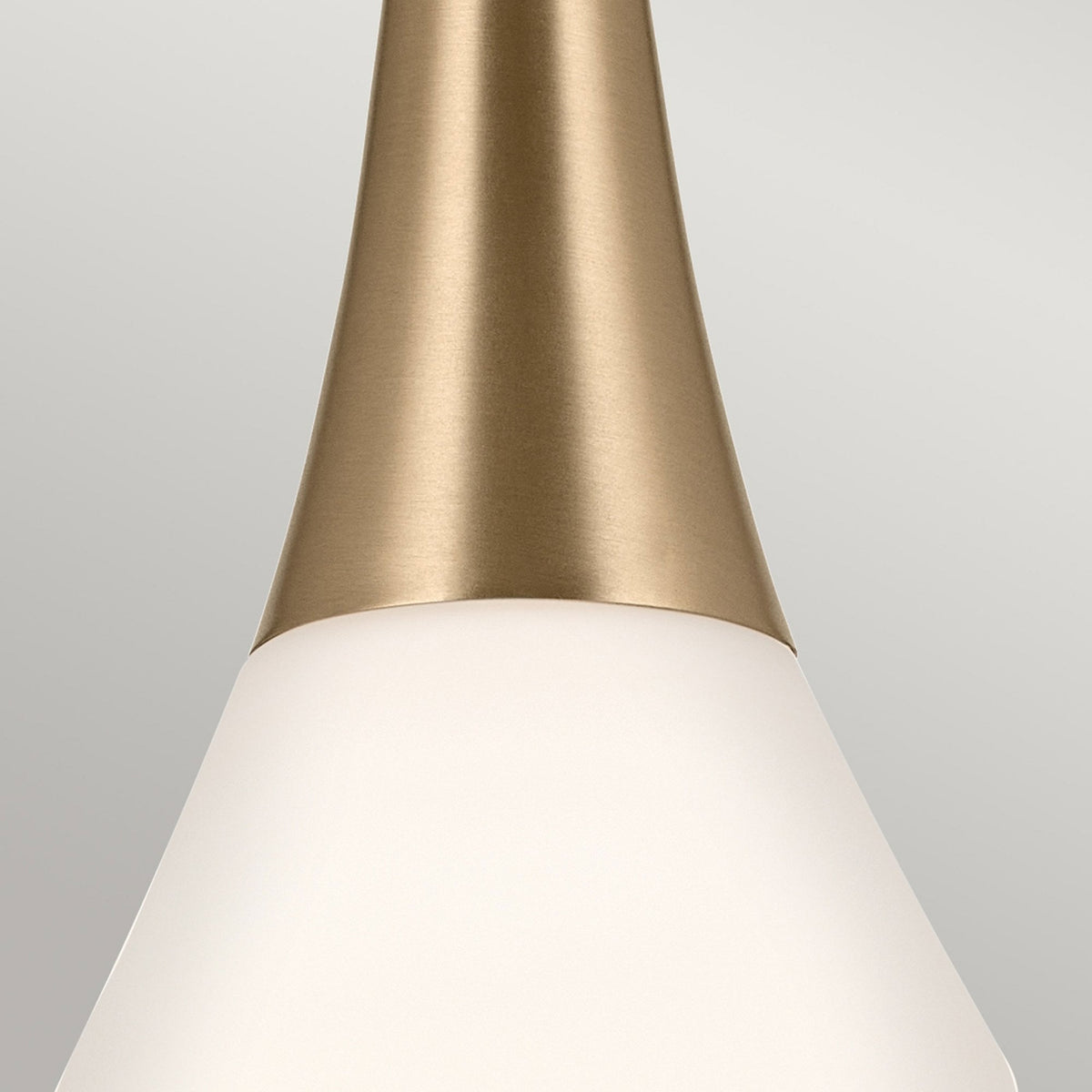 Deela Single Drop Pendant in Champagne Bronze with Opal Glass