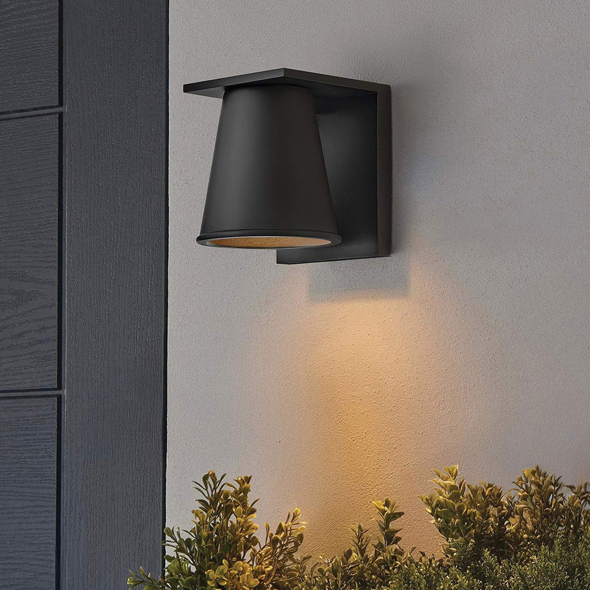Hans IP44 Coastal Dark Sky-Friendly Design Down Wall Light in Textured Black