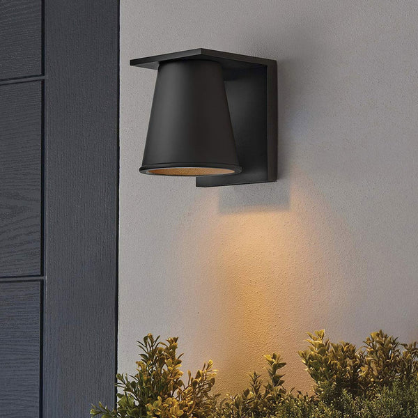 Hans IP44 Coastal Dark Sky-Friendly Design Down Wall Light in Textured Black