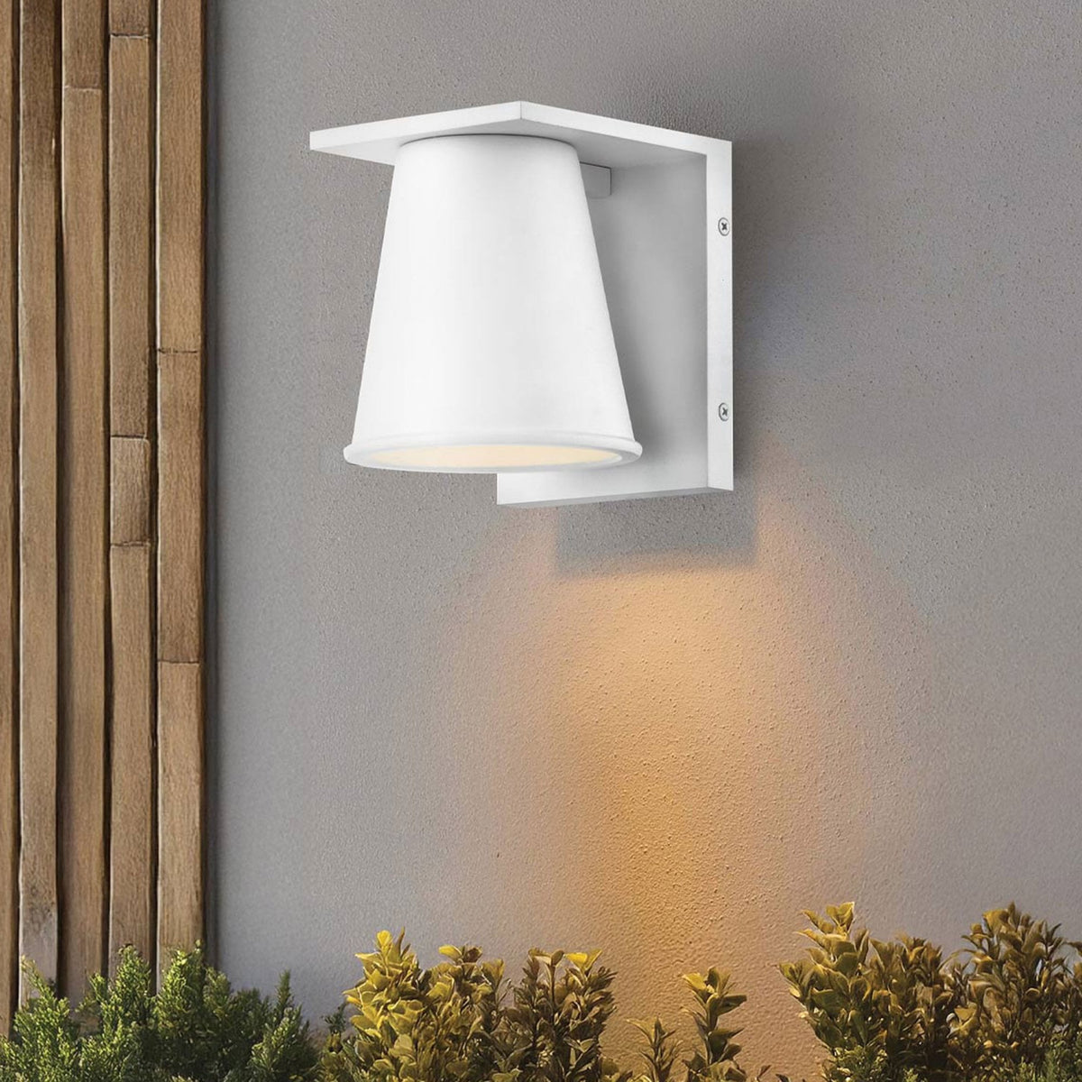 Hans IP44 Coastal Dark Sky-Friendly Design Down Wall Light in Textured White