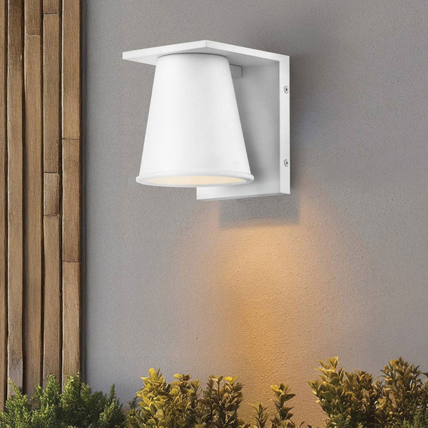 Hans IP44 Coastal Dark Sky-Friendly Design Down Wall Light in Textured White