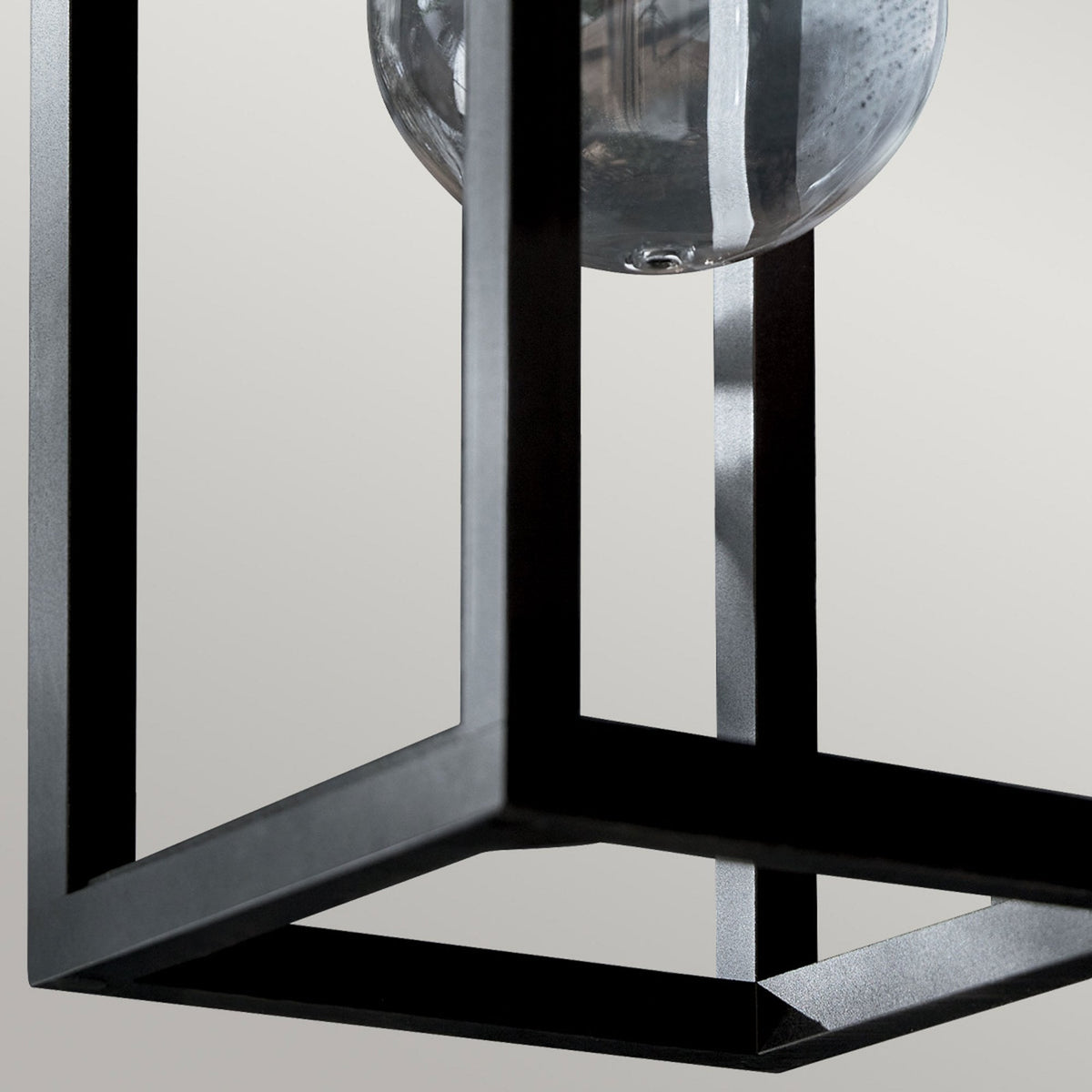 Hone Coastal IP44 Medium Exterior Wall Light in Textured Black with Clear Glass