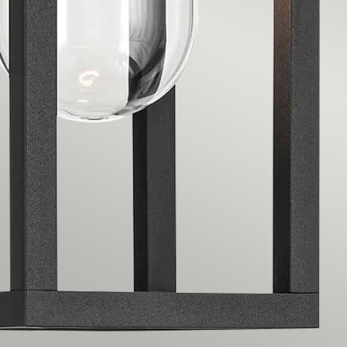 Hone Coastal IP44 Small Exterior Wall Light in Textured Black with Clear Glass