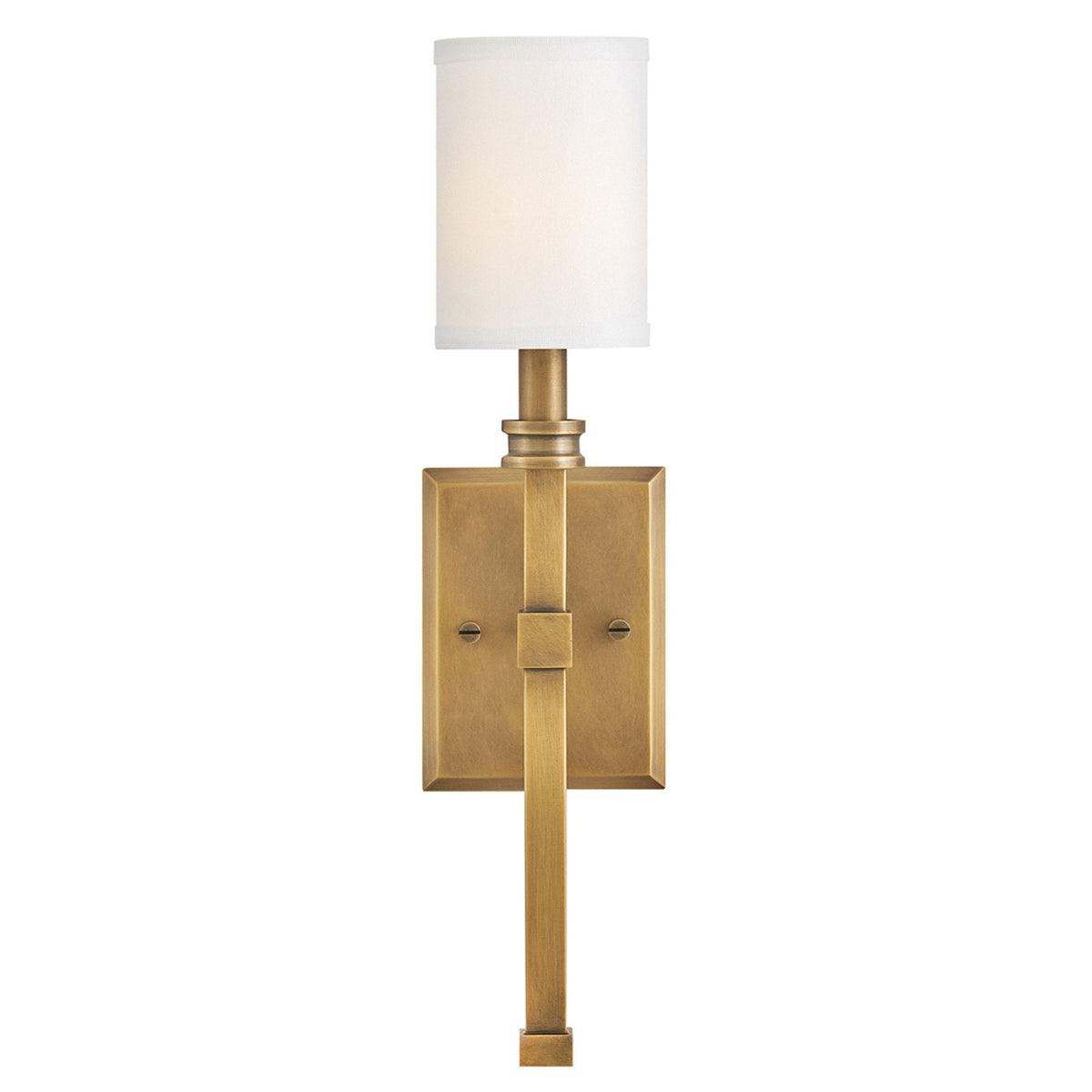 Moore Single Wall Light in Heritage Brass with Ivory Linen Shade