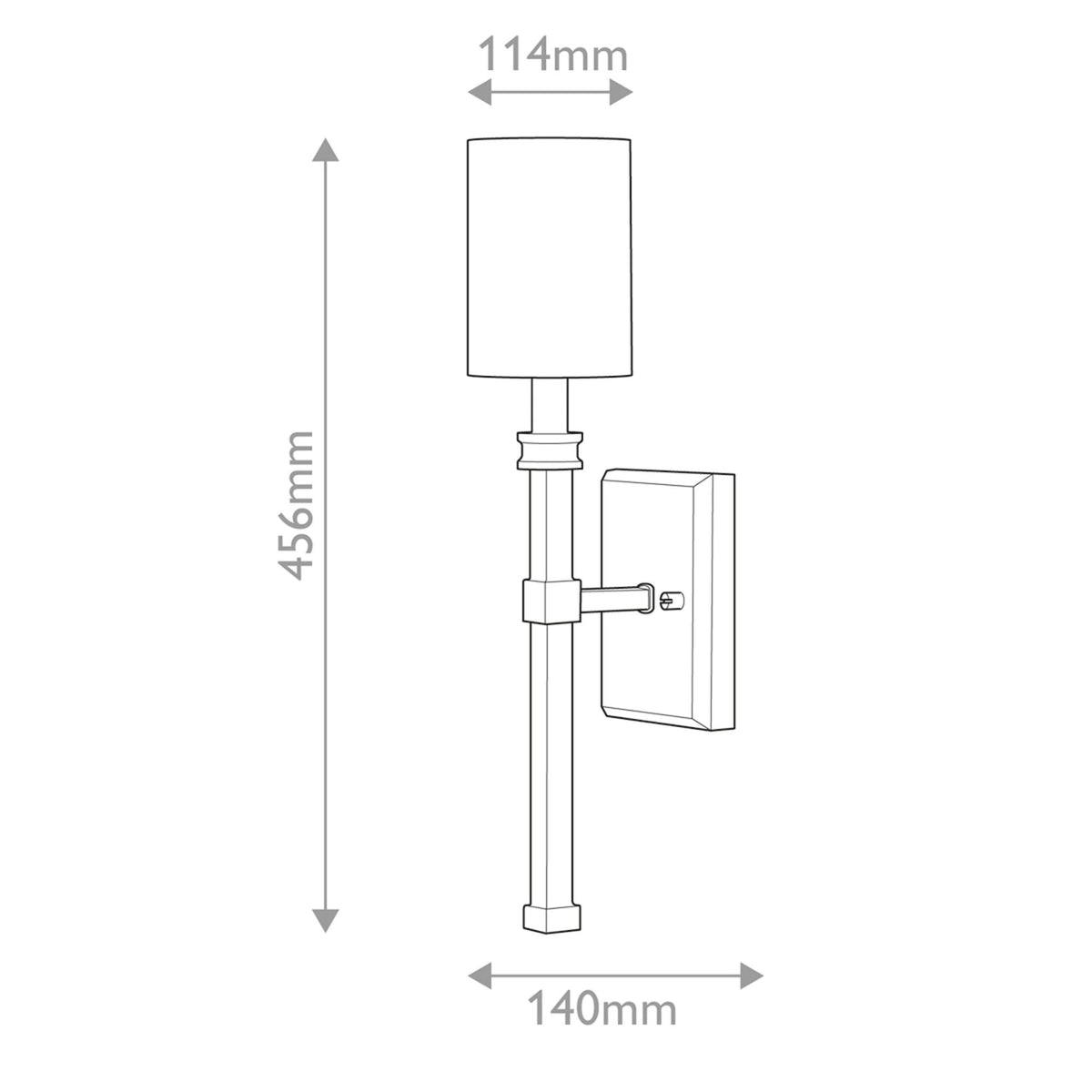 Moore Single Wall Light in Heritage Brass with Ivory Linen Shade