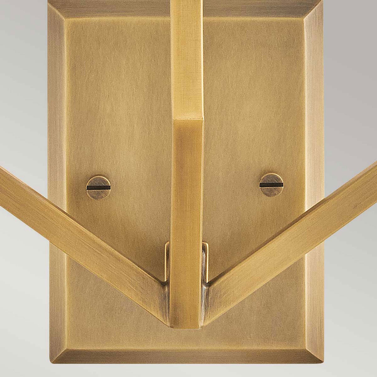 Moore Triple Arm Wall Light in Heritage Brass with Ivory Linen Shades