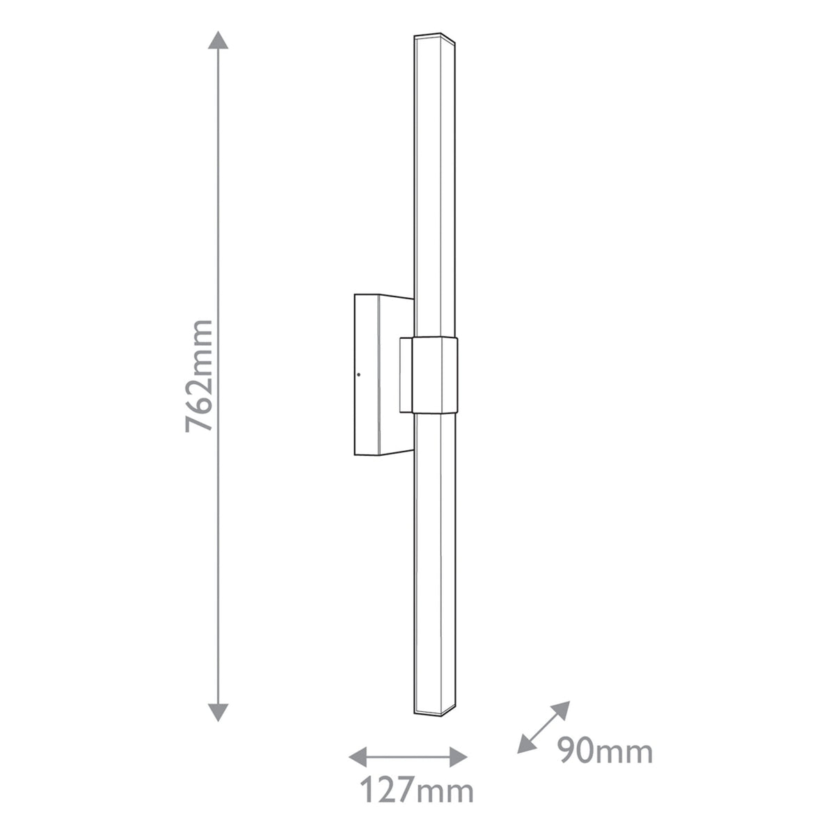 Nocar IP44 Large Exterior 39w LED Wall Light in Black