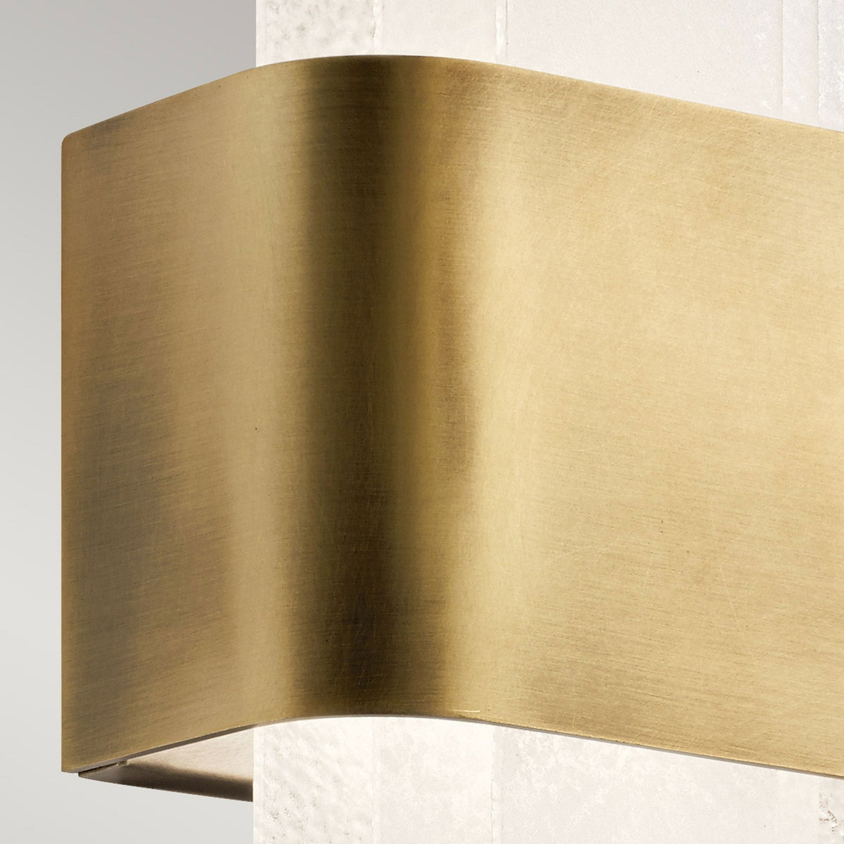 Serene LED Wall Light in Natural Brass with Layers of Textured Glass