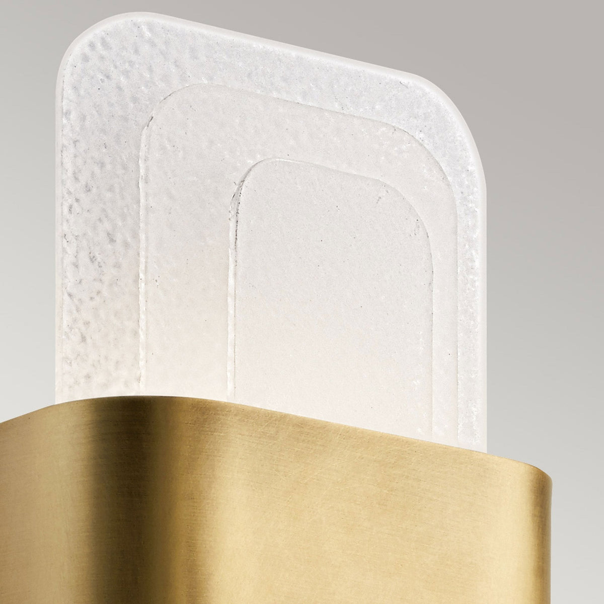 Serene LED Wall Light in Natural Brass with Layers of Textured Glass