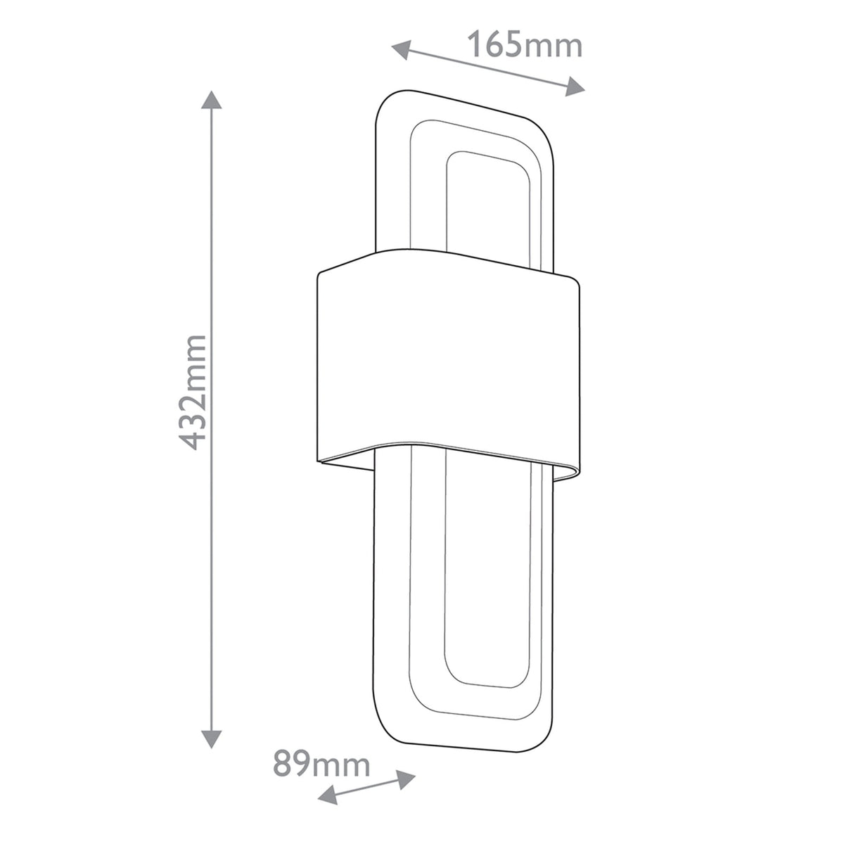 Serene LED Wall Light in Natural Brass with Layers of Textured Glass