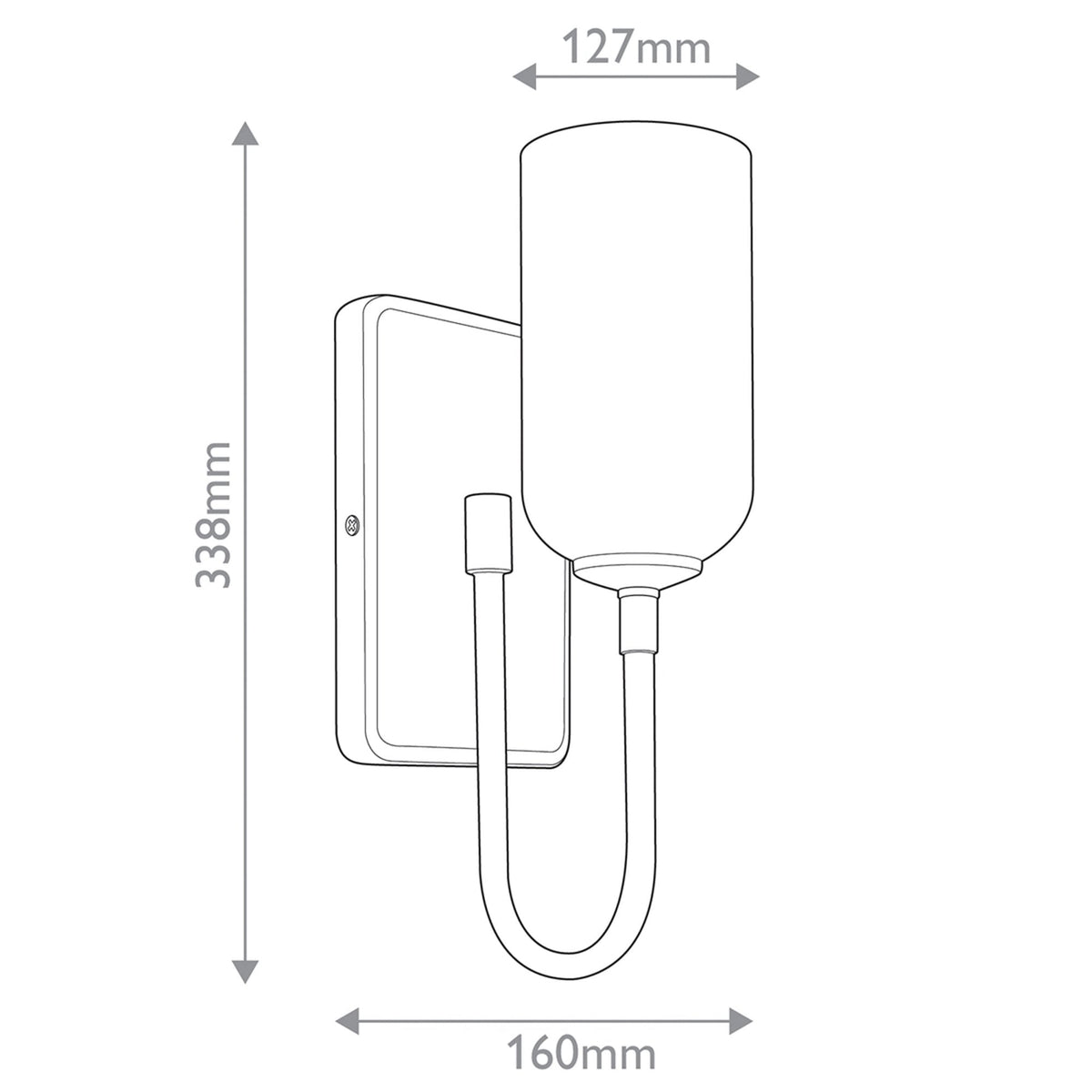 Solia Single IP44 Wall Light in Brushed Nickel with Black Accent and White Opal Glass Diffuser