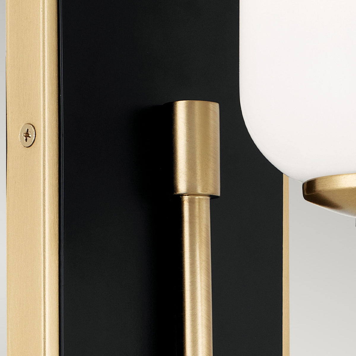 Solia Single IP44 Wall Light in Champagne Bronze with Black Accent and White Opal Glass Diffuser