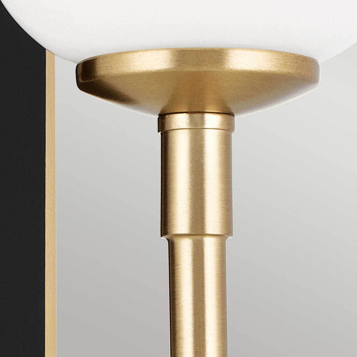 Solia Single IP44 Wall Light in Champagne Bronze with Black Accent and White Opal Glass Diffuser