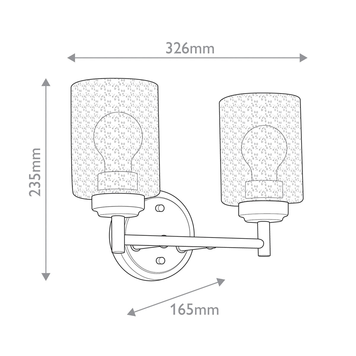 Winslow Twin Arm Wall Light in Natural Brass with Clear Seeded Glass