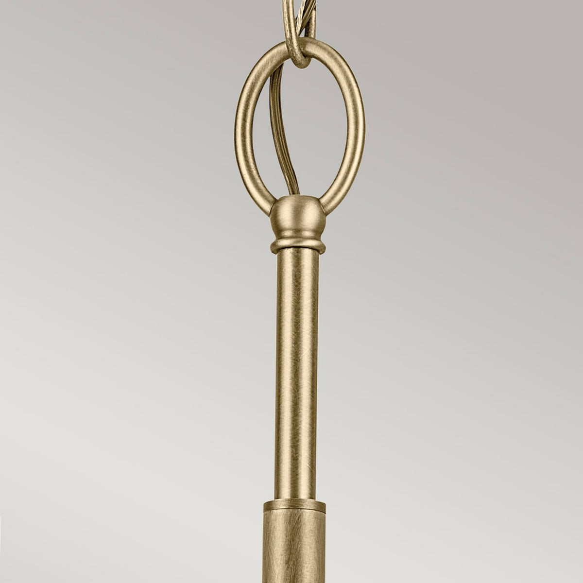 Winslow Three Arm Single Drop Pendant in Natural Brass with Clear Seeded Glass