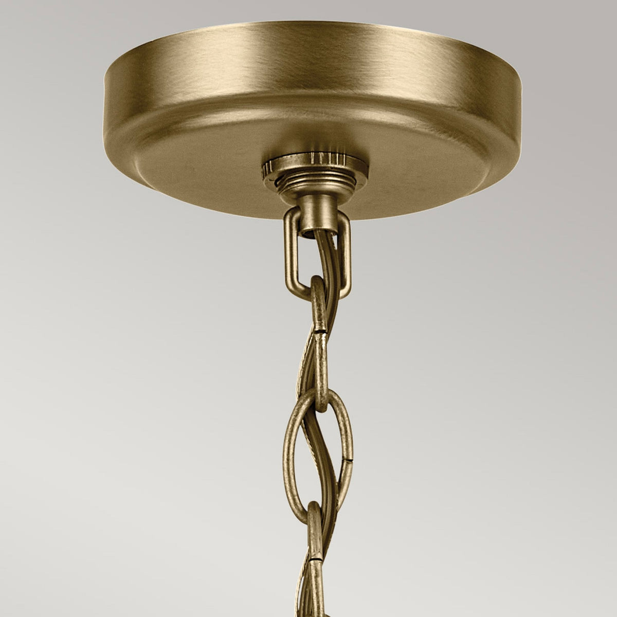 Winslow Five Arm Single Drop Pendant in Natural Brass with Clear Seeded Glass