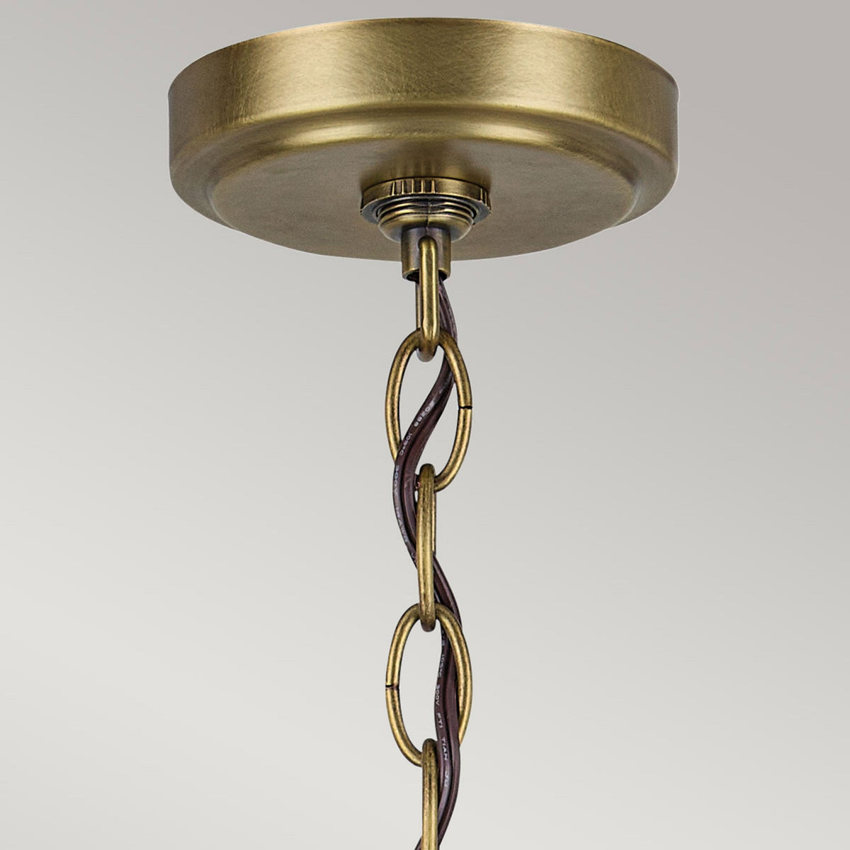 Winslow Six Arm Single Drop Pendant in Natural Brass with Clear Seeded Glass