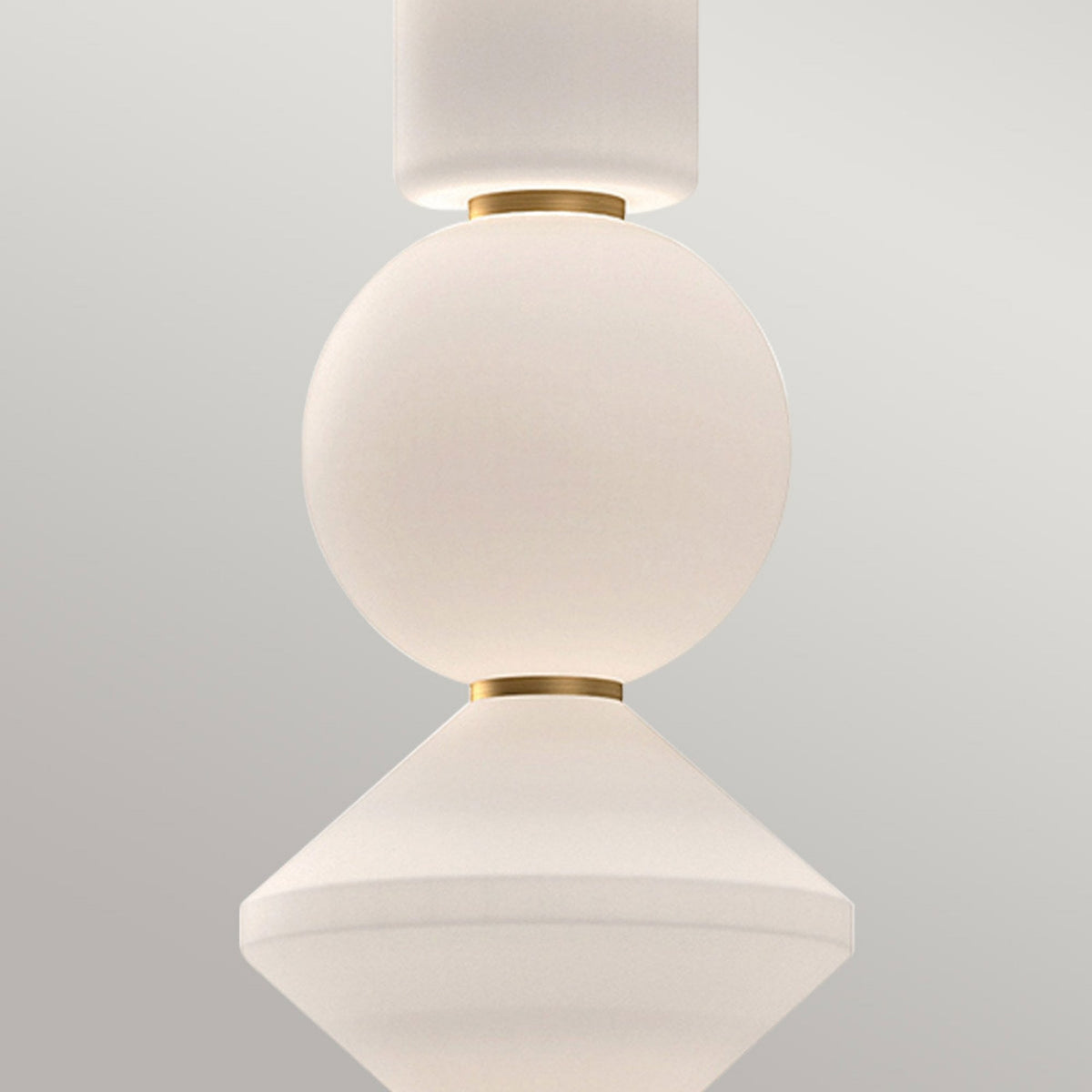 Bijou Single Drop LED Pendant in Matte Opal Glass with Aged Gold Detailing