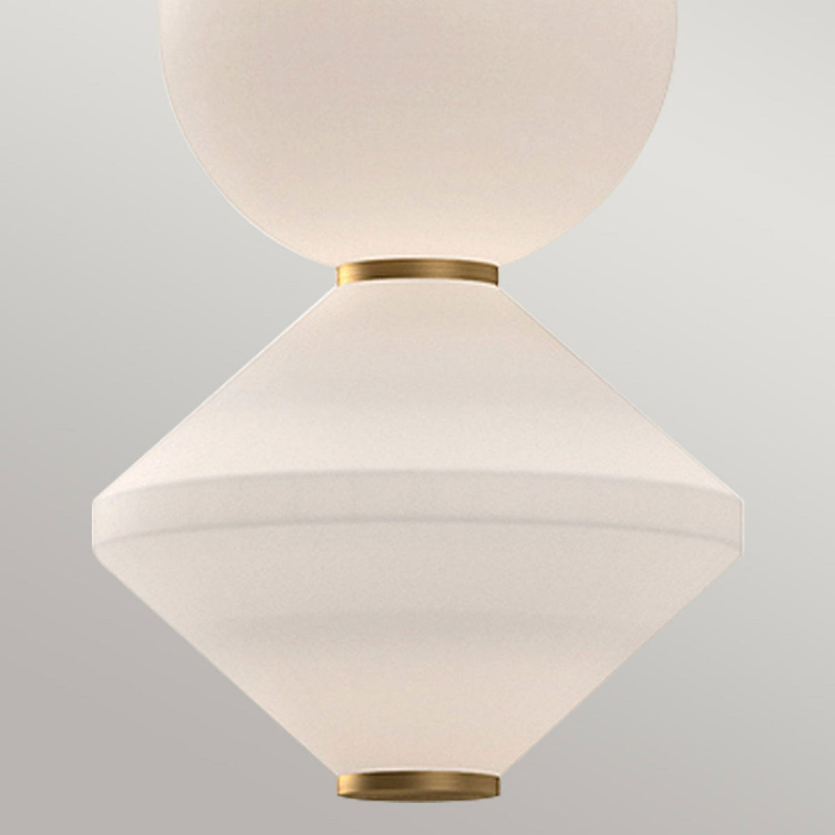 Bijou Single Drop LED Pendant in Matte Opal Glass with Aged Gold Detailing