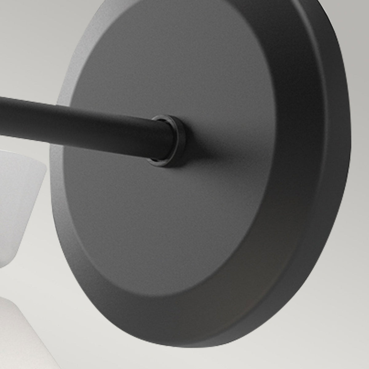 Halston Single Wall Light in Matte Black and Glossy Opal Glass