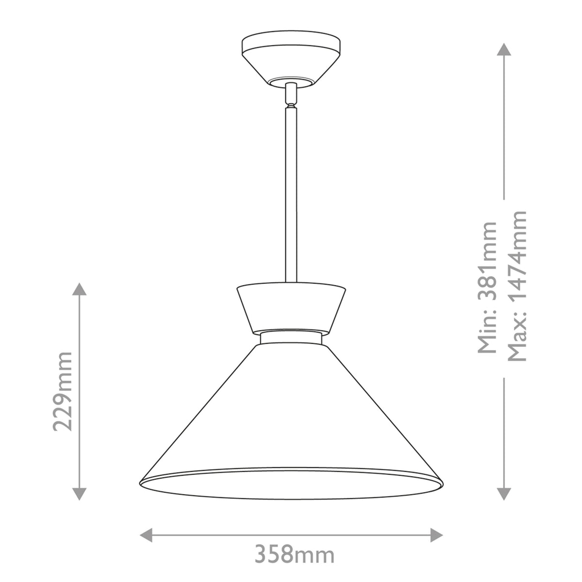 Halston Single Drop Pendant in Matte Black and Glossy Opal Glass