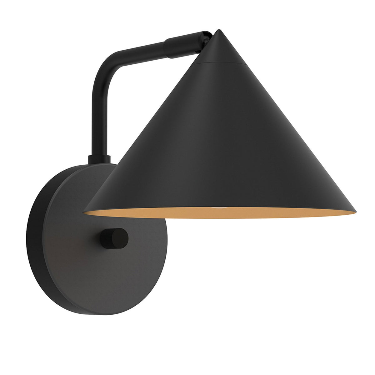 Remyck Single Wall Light with Dimmer Switch in Matte Black