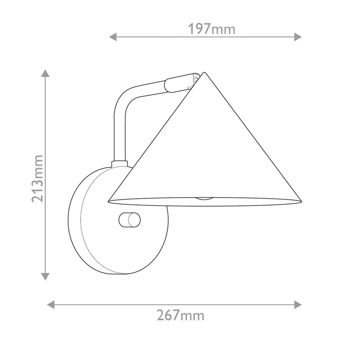 Remyck Single Wall Light with Dimmer Switch in Matte Black