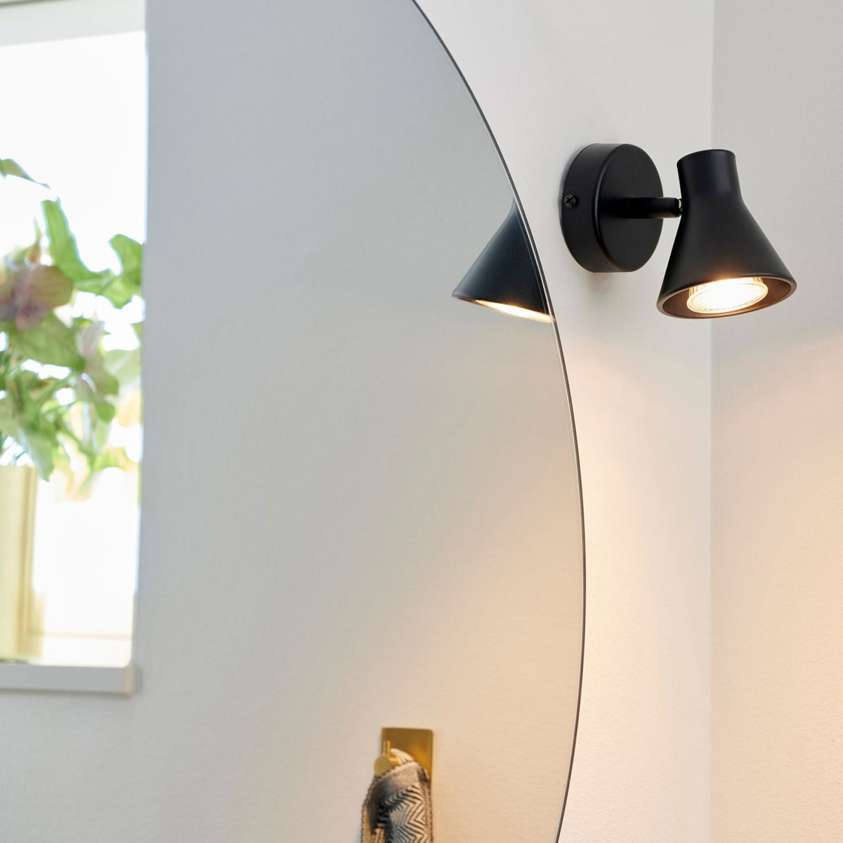 Eik Single Wall or Ceiling Spotlight in Black