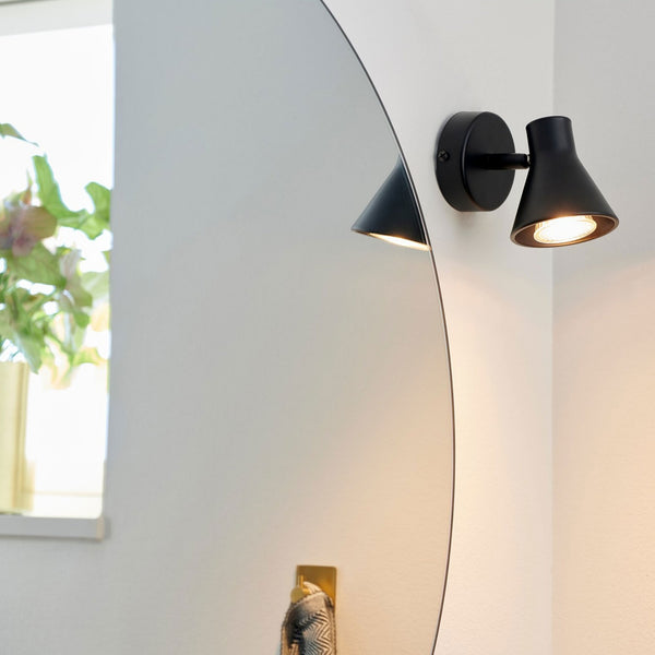 Eik Single Wall or Ceiling Spotlight in Black