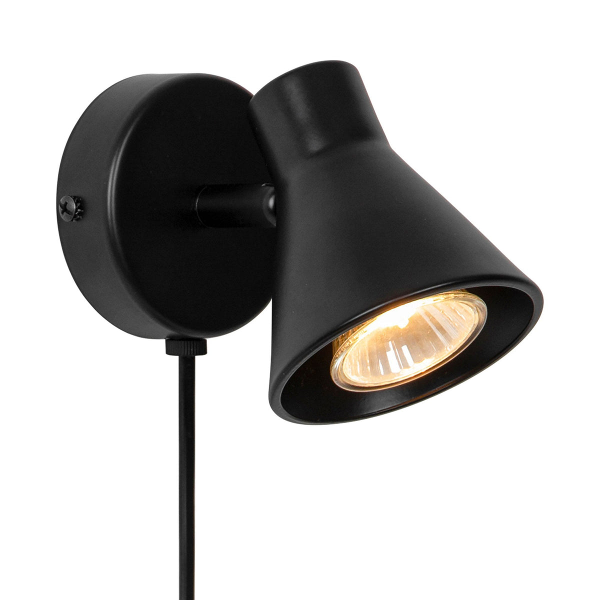 Eik Single Wall or Ceiling Spotlight in Black