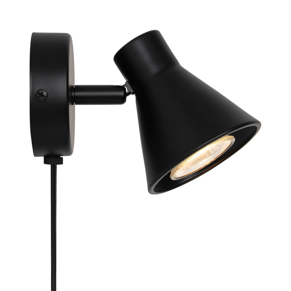 Eik Single Wall or Ceiling Spotlight in Black