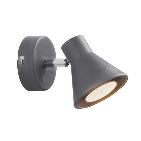 Eik Single Wall or Ceiling Spotlight in Grey