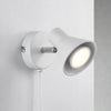 Eik Single Plugged Wall or Ceiling Spotlight in White