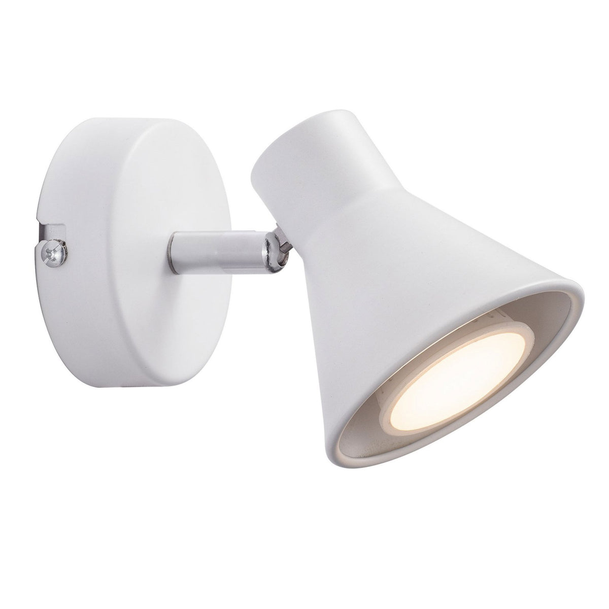 Eik Single Plugged Wall or Ceiling Spotlight in White