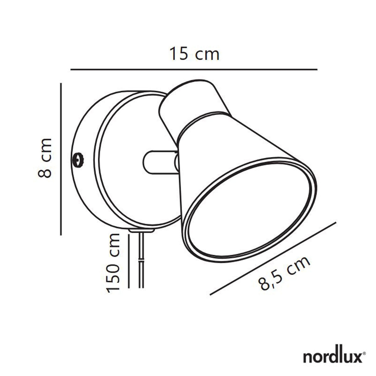 Eik Single Wall or Ceiling Spotlight in Grey