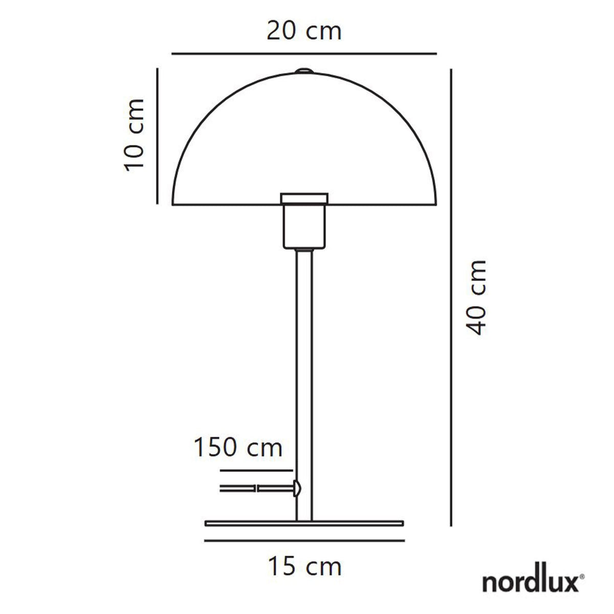 Ellen 20 Table Lamp in Black with Opal Glass Shade