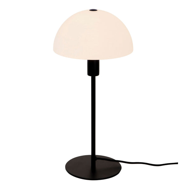 Ellen 20 Table Lamp in Black with Opal Glass Shade