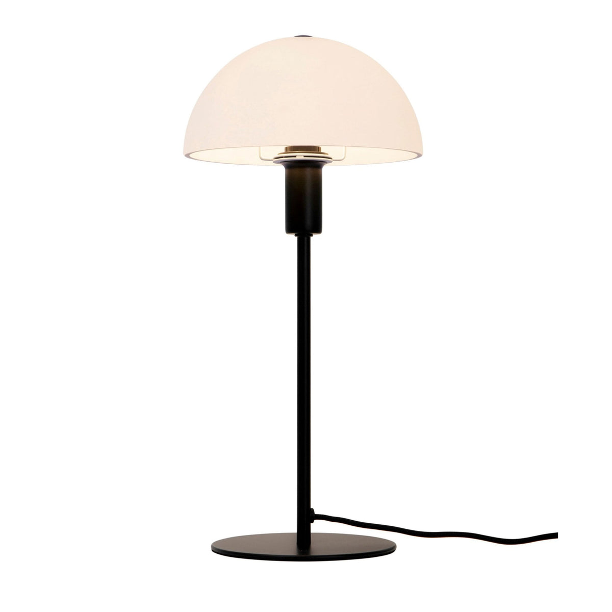 Ellen 20 Table Lamp in Black with Opal Glass Shade