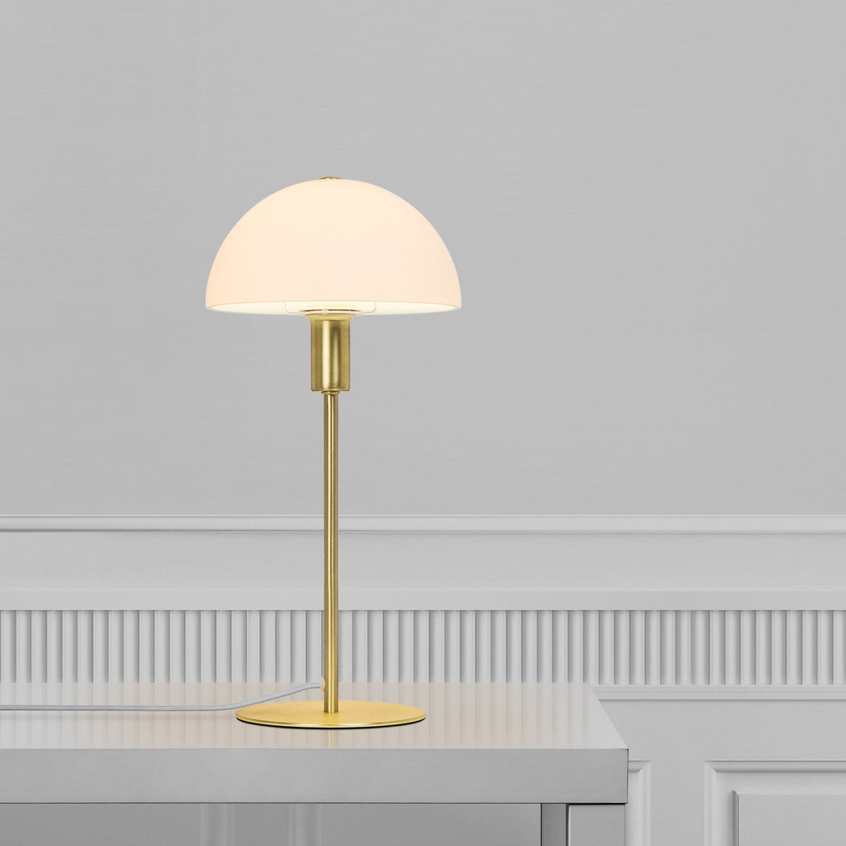 Ellen 20 Table Lamp in Brass with Opal Glass Shade
