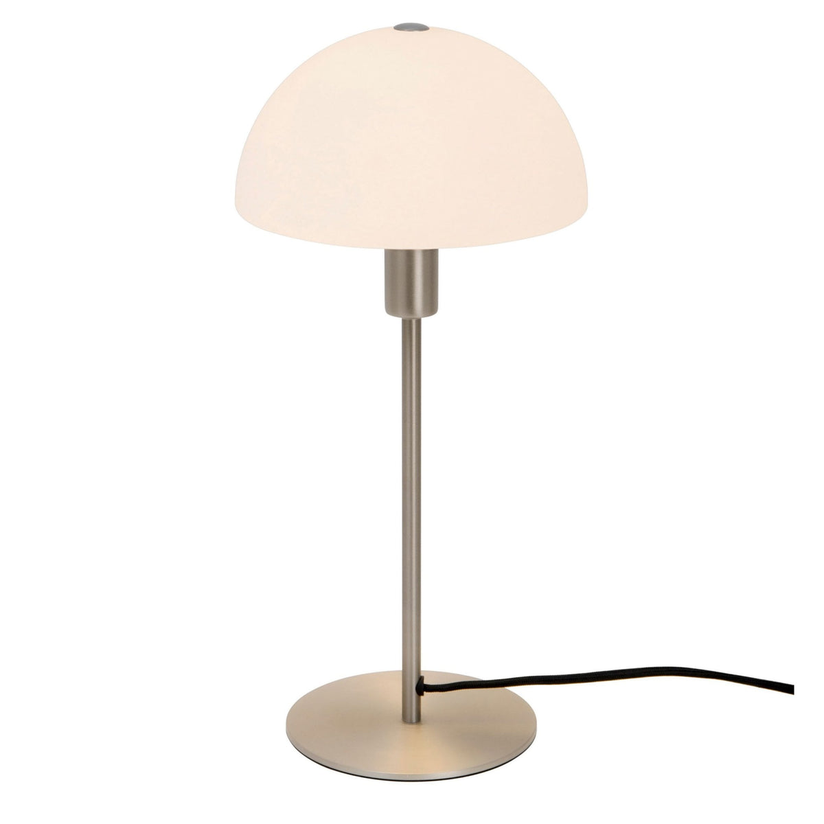 Ellen 20 Table Lamp in Brushed Steel with Opal Glass Shade