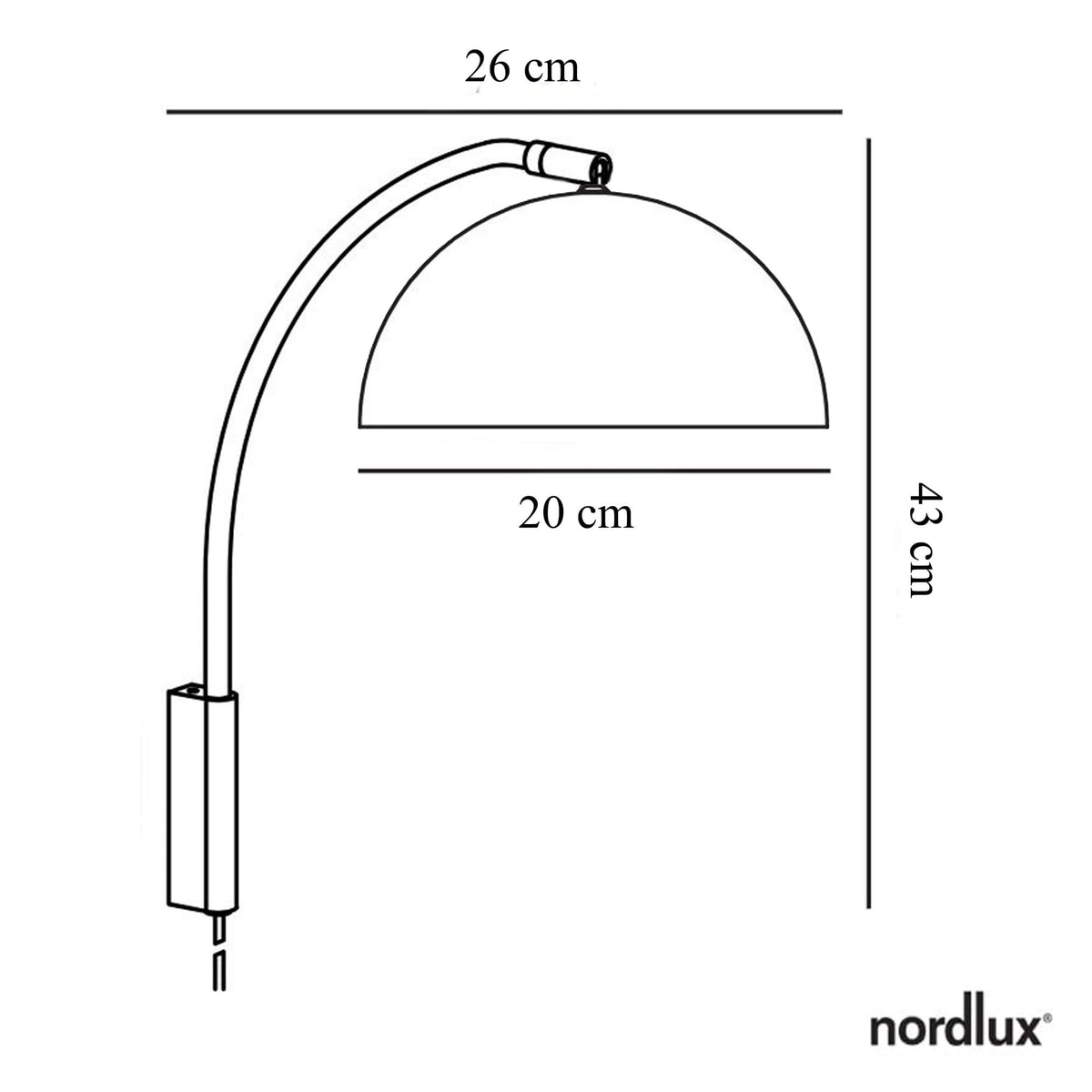 Ellen 20 Plugged Wall Light in Chrome