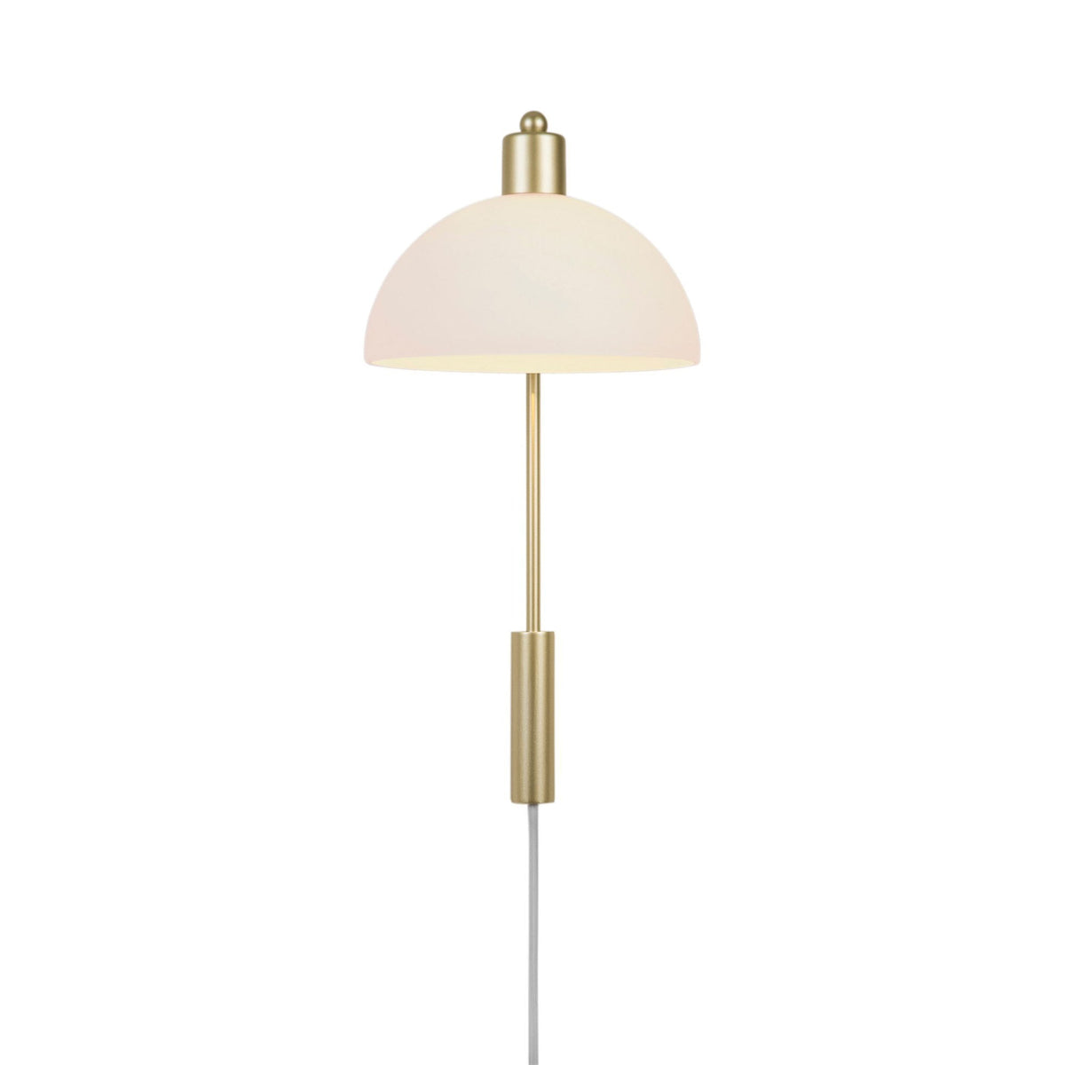 Ellen 20 Plugged Wall Light in Brass with Opal Glass Shade