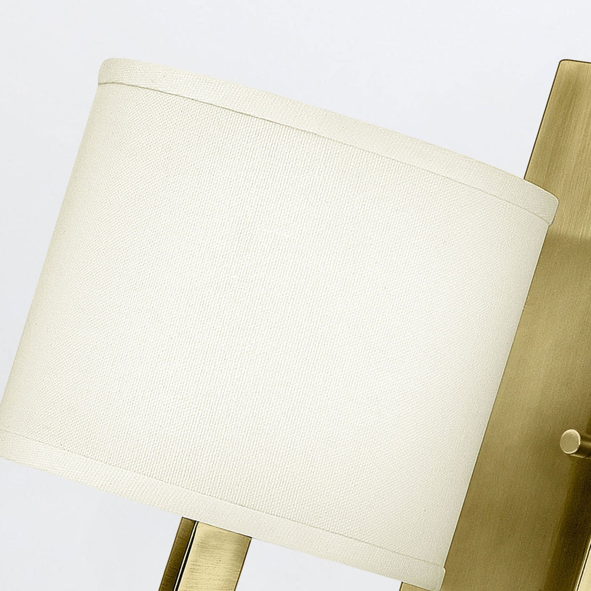 Hampton Single Wall Light in Brushed Brass with Off White Linen Shade