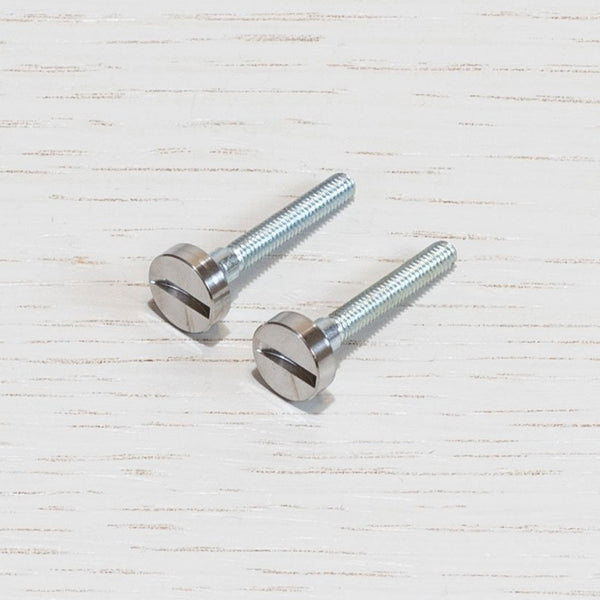 A Pair of Replacement Coin Caps with Screws For Switches in Steel
