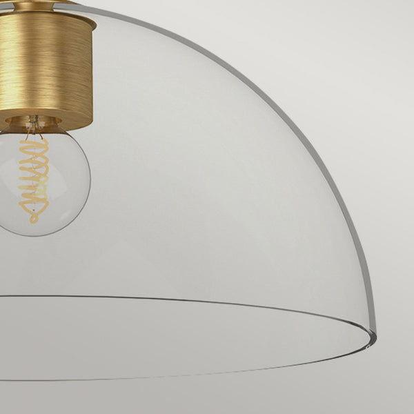 Jude Single Drop Pendant in Brushed Gold with Clear Glass Shade