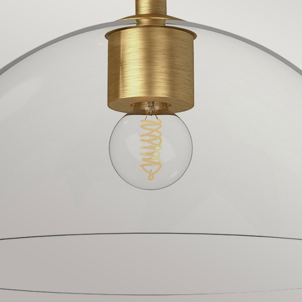 Jude Single Drop Pendant in Brushed Gold with Clear Glass Shade