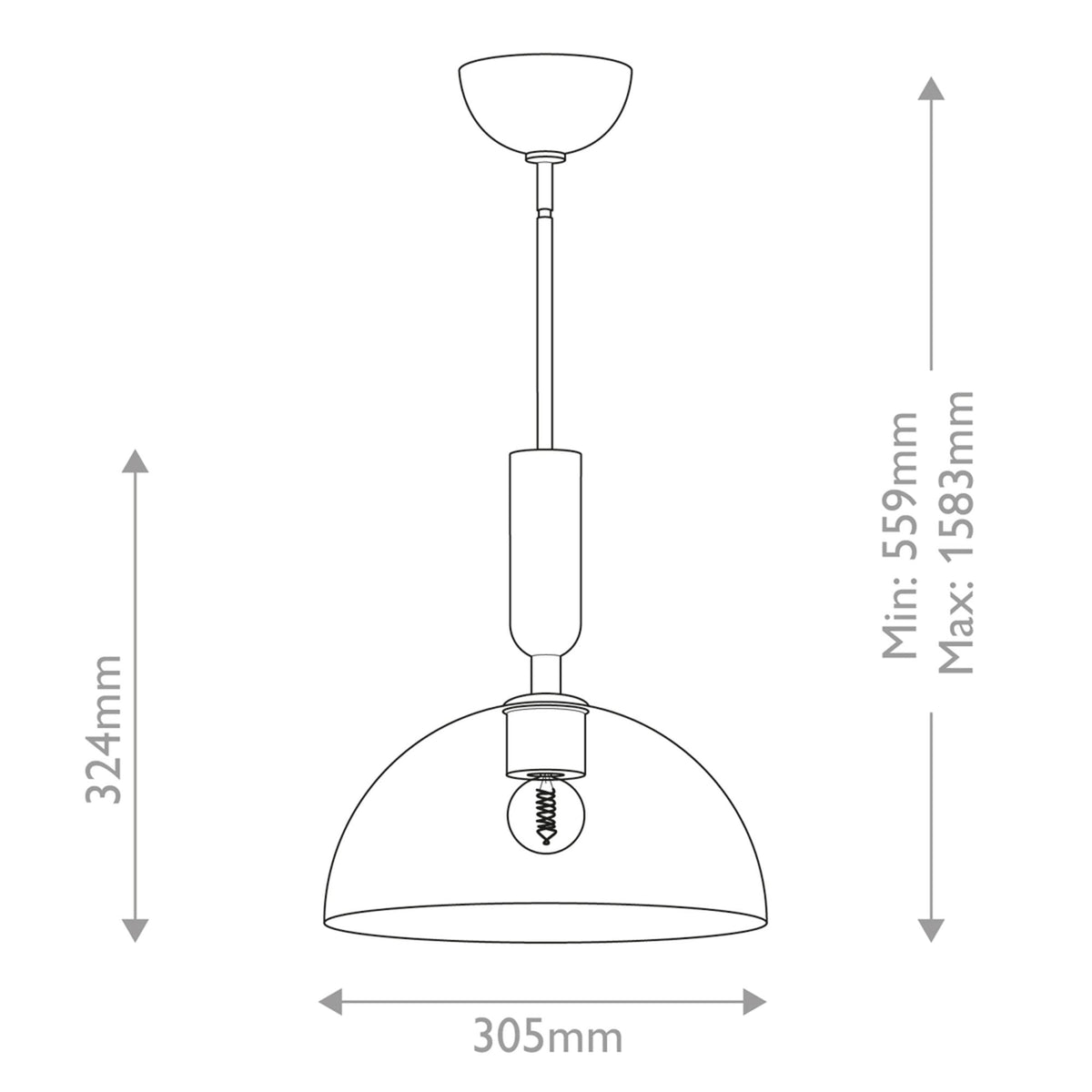Jude Single Drop Pendant in Matte Black with Clear Glass Shade
