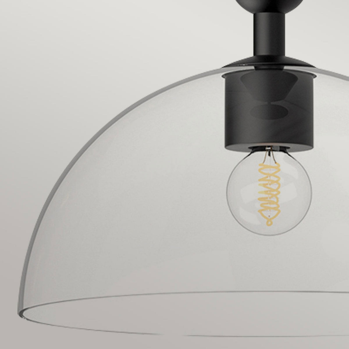 Jude Single Drop Pendant in Matte Black with Clear Glass Shade