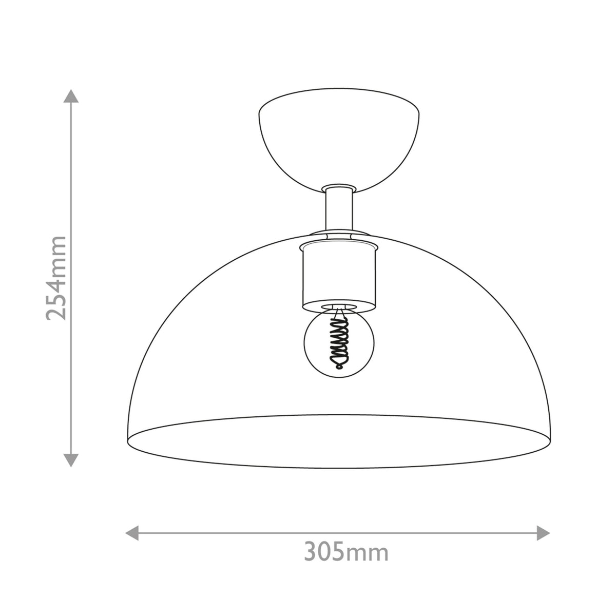 Jude Semi Flush Ceiling Light in Brushed Gold with Clear Glass Shade