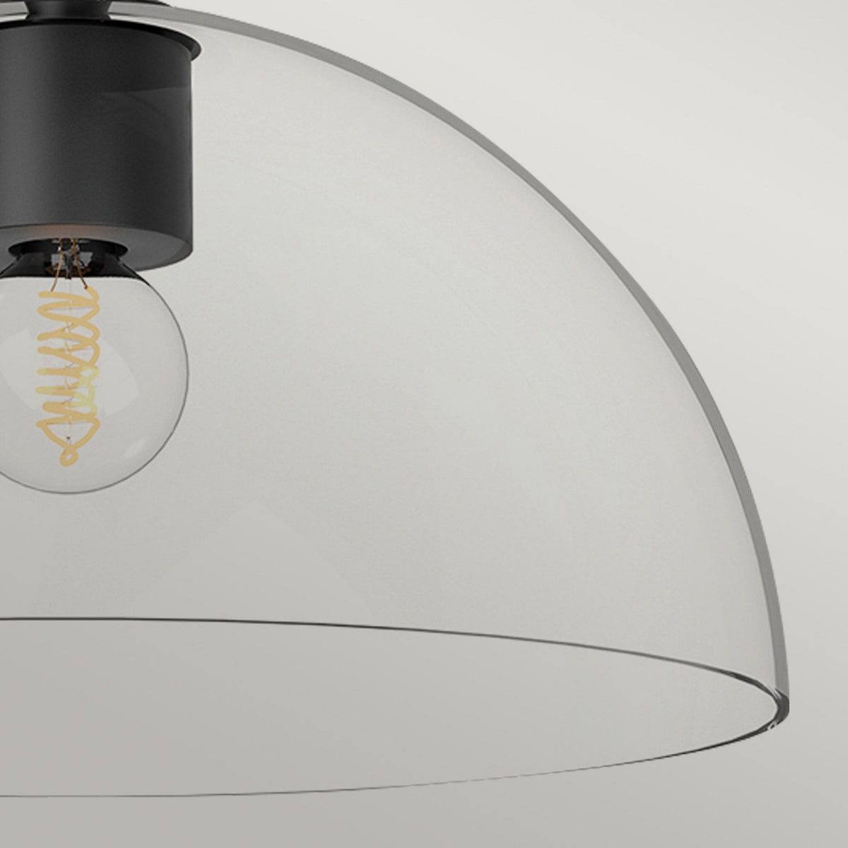 Jude Semi Flush Ceiling Light in Matte Black with Clear Glass Shade